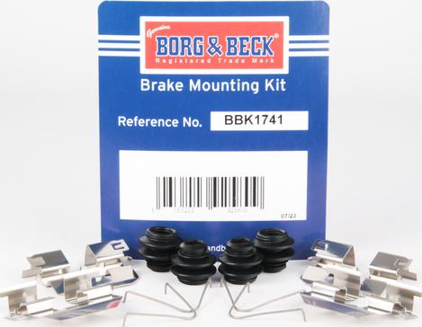 Borg & Beck BBK1741 - Accessory Kit for disc brake Pads autospares.lv