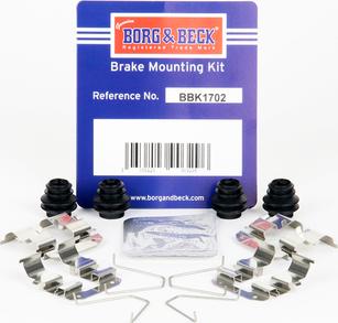 Borg & Beck BBK1702 - Accessory Kit for disc brake Pads autospares.lv