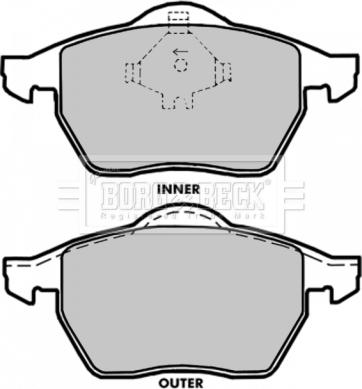 Borg & Beck BBP1696 - Brake Pad Set, disc brake autospares.lv