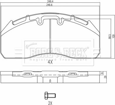 Borg & Beck BBP33004 - Brake Pad Set, disc brake autospares.lv