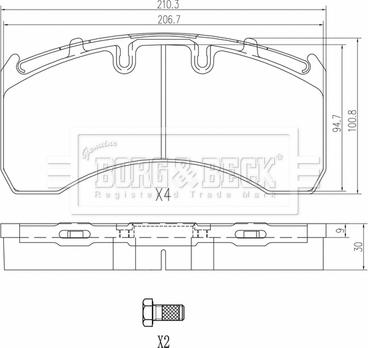 Borg & Beck BBP33005 - Brake Pad Set, disc brake autospares.lv