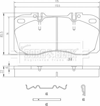 Borg & Beck BBP33006 - Brake Pad Set, disc brake autospares.lv