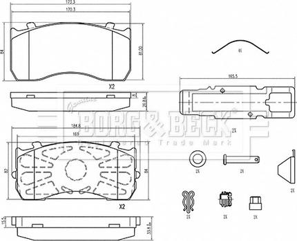 Borg & Beck BBP33010 - Brake Pad Set, disc brake autospares.lv