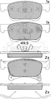 Borg & Beck BBP2537 - Brake Pad Set, disc brake autospares.lv