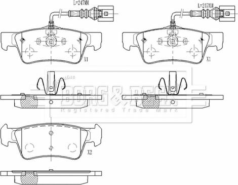 Borg & Beck BBP2011 - Brake Pad Set, disc brake autospares.lv