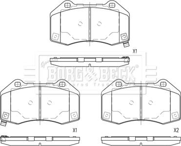 Borg & Beck BBP2841 - Brake Pad Set, disc brake autospares.lv