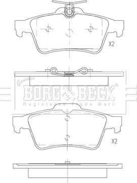 Borg & Beck BBP2883 - Brake Pad Set, disc brake autospares.lv