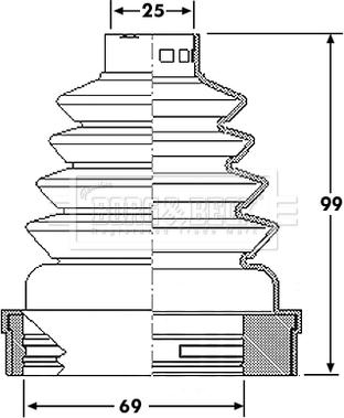 Borg & Beck BCB6190 - Bellow, drive shaft autospares.lv