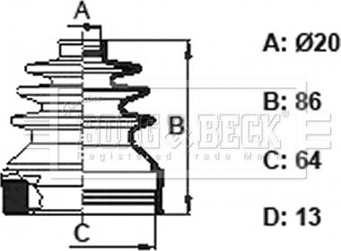 Borg & Beck BCB6157 - Bellow, drive shaft autospares.lv