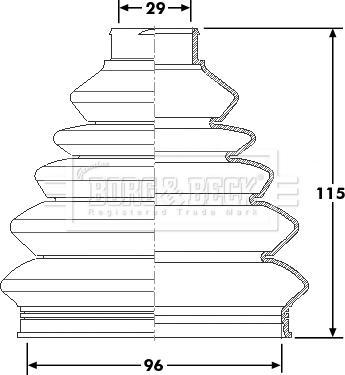 Borg & Beck BCB6180 - Bellow, drive shaft autospares.lv