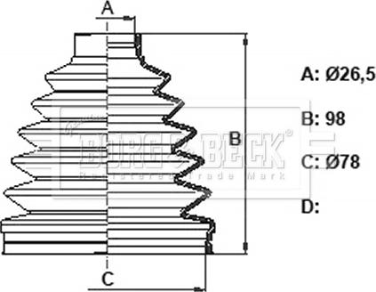 Borg & Beck BCB6389 - Bellow, drive shaft autospares.lv