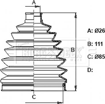 Borg & Beck BCB6381 - Bellow, drive shaft autospares.lv