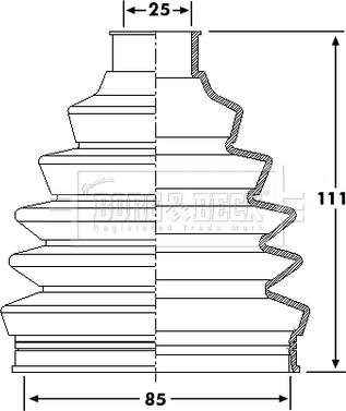 Borg & Beck BCB6205 - Bellow, drive shaft autospares.lv