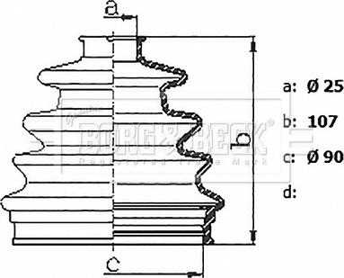 Borg & Beck BCB6227R - Bellow, drive shaft autospares.lv