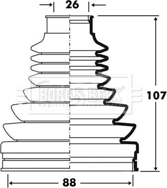 Borg & Beck BCB2811 - Bellow, drive shaft autospares.lv