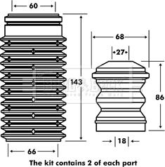 Borg & Beck BPK7014 - Dust Cover Kit, shock absorber autospares.lv