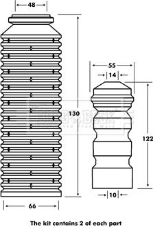 Borg & Beck BPK7087 - Dust Cover Kit, shock absorber autospares.lv