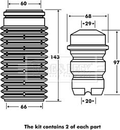 Borg & Beck BPK7032 - Dust Cover Kit, shock absorber autospares.lv