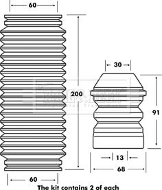 Borg & Beck BPK7020 - Dust Cover Kit, shock absorber autospares.lv