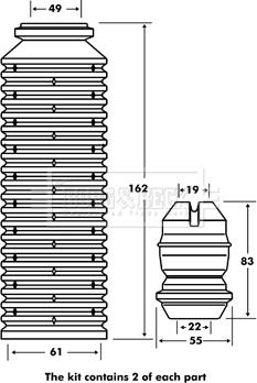 Borg & Beck BPK7076 - Dust Cover Kit, shock absorber autospares.lv