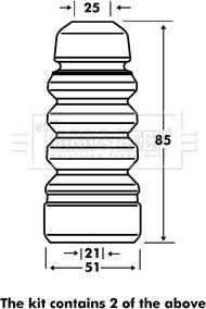 Borg & Beck BPK7113 - Rubber Buffer, suspension autospares.lv