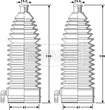 Borg & Beck BSG3424 - Bellow Set, steering autospares.lv