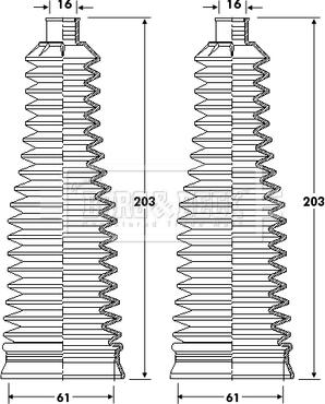 Borg & Beck BSG3422 - Bellow Set, steering autospares.lv