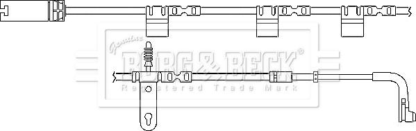 Borg & Beck BWL3028 - Warning Contact, brake pad wear autospares.lv