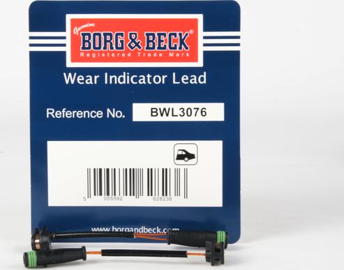 Borg & Beck BWL3076 - Warning Contact, brake pad wear autospares.lv