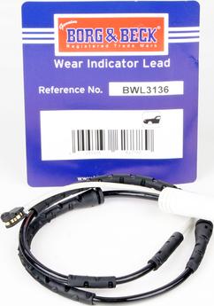 Borg & Beck BWL3136 - Warning Contact, brake pad wear autospares.lv