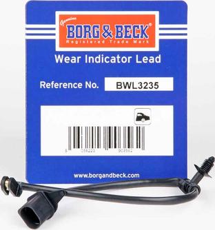 Borg & Beck BWL3235 - Warning Contact, brake pad wear autospares.lv