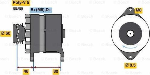 BOSCH 9 120 080 172 - Alternator autospares.lv