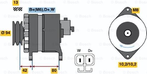 BOSCH 6 033 GB4 020 - Alternator autospares.lv