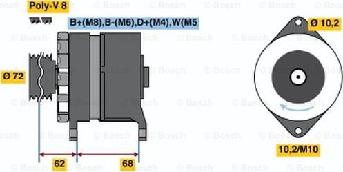 BOSCH 6 033 GB3 035 - Alternator autospares.lv