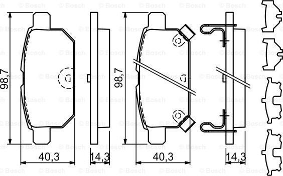 BOSCH 0 986 494 931 - Brake Pad Set, disc brake autospares.lv