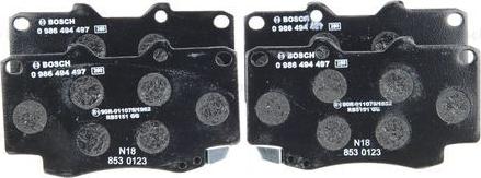 BOSCH 0 986 494 497 - Brake Pad Set, disc brake autospares.lv