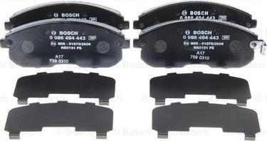 BOSCH 0 986 494 443 - Brake Pad Set, disc brake autospares.lv