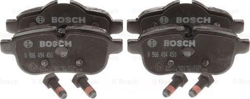 BOSCH 0 986 494 450 - Brake Pad Set, disc brake autospares.lv