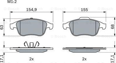 BOSCH 0 986 494 401 - Brake Pad Set, disc brake autospares.lv