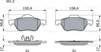 BOSCH 0 986 494 439 - Brake Pad Set, disc brake autospares.lv