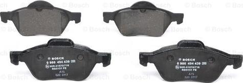 BOSCH 0 986 494 439 - Brake Pad Set, disc brake autospares.lv