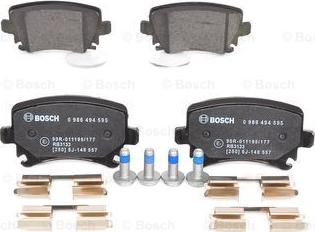 BOSCH 0 986 494 595 - Brake Pad Set, disc brake autospares.lv