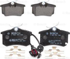 BOSCH 0 986 494 598 - Brake Pad Set, disc brake autospares.lv