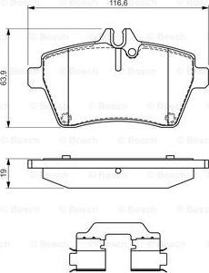 BOSCH 0 986 494 555 - Brake Pad Set, disc brake autospares.lv