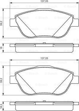 BOSCH 0 986 494 564 - Brake Pad Set, disc brake autospares.lv