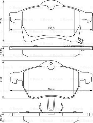 BOSCH 0 986 494 509 - Brake Pad Set, disc brake autospares.lv