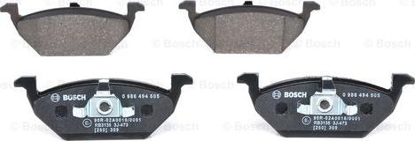 BOSCH 0 986 494 505 - Brake Pad Set, disc brake autospares.lv