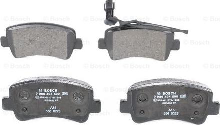 BOSCH 0 986 494 500 - Brake Pad Set, disc brake autospares.lv