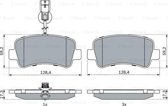 BOSCH 0 986 494 500 - Brake Pad Set, disc brake autospares.lv