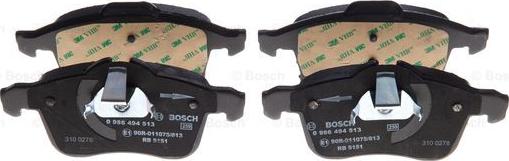 BOSCH 0 986 494 513 - Brake Pad Set, disc brake autospares.lv